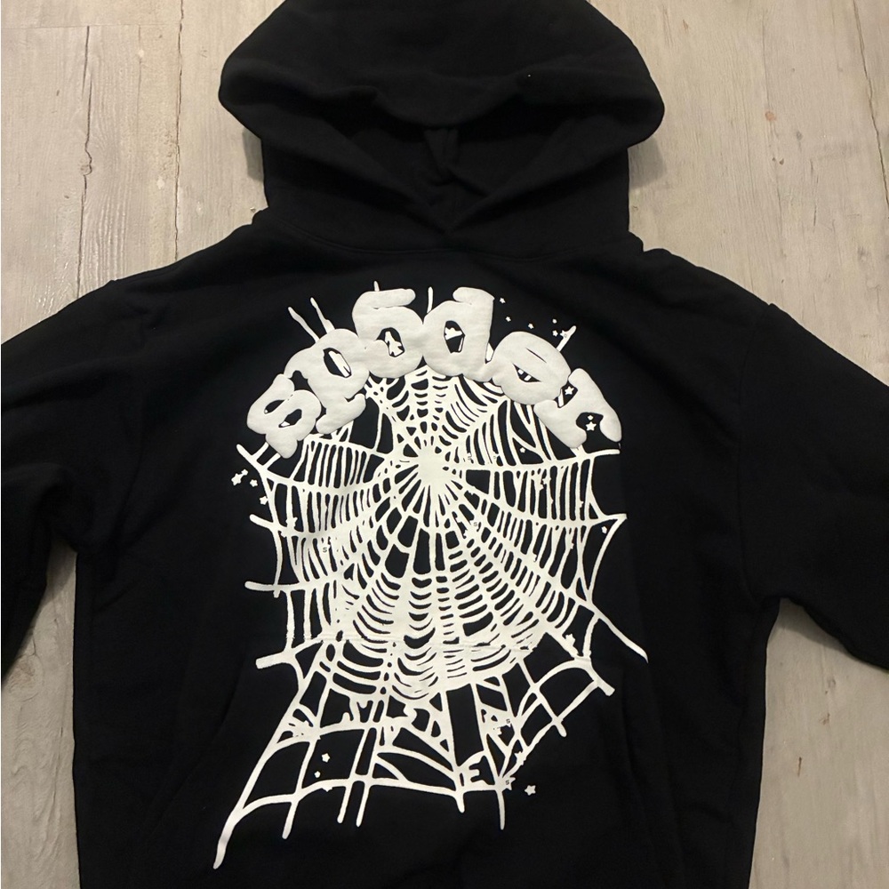Spider Black Hoodie with White Logo